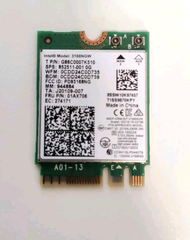 Intel 3168NGW für HP 17-AKOxx WLAN Karte WiFi 01AX706