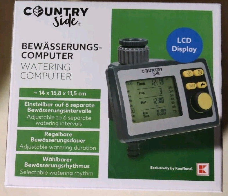Country Side Bewässerungscomputer, Wasserzeitschaltuhr, LCD Display, NEU!